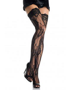 Bielizna-ROSE LACE THIGH HIGHS W LACE TOP OS