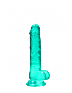 7"" / 19 cm Realistic Dildo With Balls - Turquoise