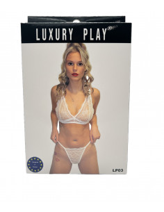 Bielizna-Luxury Play - Lingerie Set Medium White