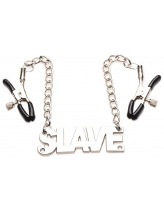 Enslaved Slave Nipple Clamps with Chain