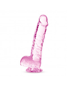 NATURALLY YOURS  6" CRYSTALLINE DILDO  ROSE