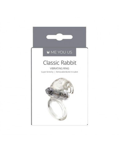 Pierścień- Me You Us Classic Rabbit Cock Ring Transparent