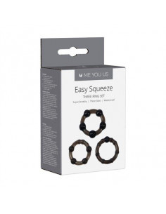 Me You Us Easy Squeeze Cock Ring Set Black