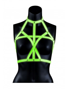 Bra Harness - Glow in the Dark - Neon Green/Black - S/M