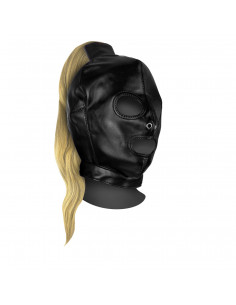 Mask with Blonde Ponytail - Black