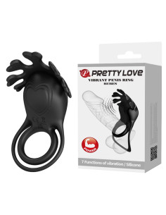 PRETTY LOVE - VIBRANT PENIS RING RUBEN Black, 7 vibration functions