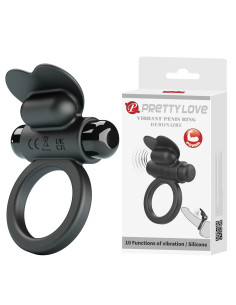 PRETTY LOVE - VIBRANT PENIS RING DEBONAIRE Black, 10 vibration functions