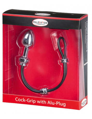 MALESATION Cock-Grip with Alu-Plug small, chrome