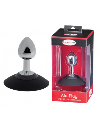 MALESATION Alu-Plug with suction cup small, chrome