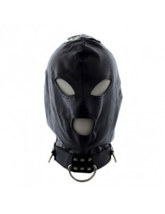 Maska-Bondage Hook Mask+Collar BLACK
