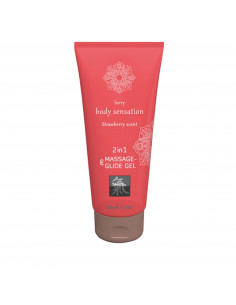 Żel/sprej-Shiatsu 2in1 Massage-Glide Strawberry scent 200ml.