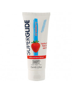 Żel-HOT Superglide STRAWBERRY- 75ml edible lubricant waterbased