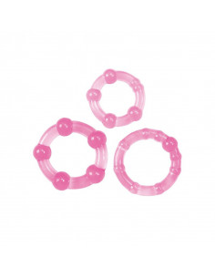 Kit di 3 anelli fallici Timeless Stud (rosa)